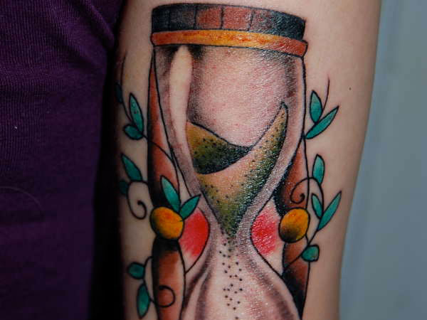 Stunning Hourglass tattoo Design on Forearm