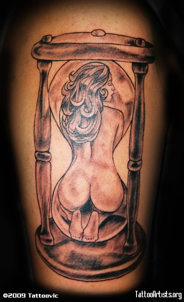 Body Girl in Hourglass Tattoo Design