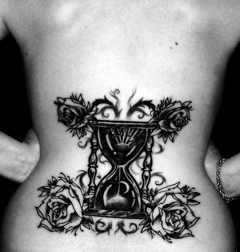 Hourglass Tattoo Design on Waist