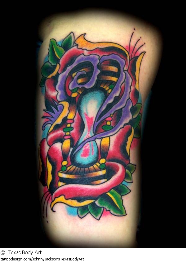 Full Color of Hourglass Tattoo Design