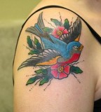 Beautiful Hummingbird Tattoo On Shoulder