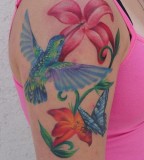 Hummingbird Tattoos Are Fast Fliers On Shoulder