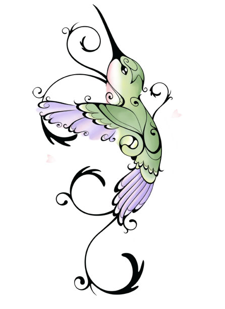 Hummingbird Sketch Tattoo Design