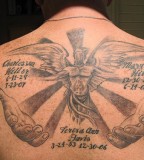 Full Memorial Angel in Loving Memory Tattoo on Back