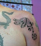 Animal Tattoo Design on Shoulder and Upper Arm