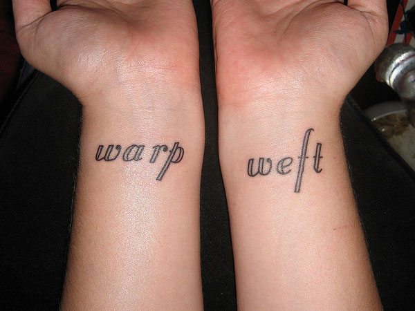 Impressive One Word Tattoo Left an Right Wrist