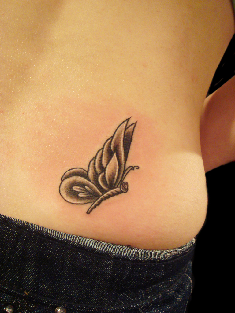 Butterfly Tattoo Designs on Side Hip