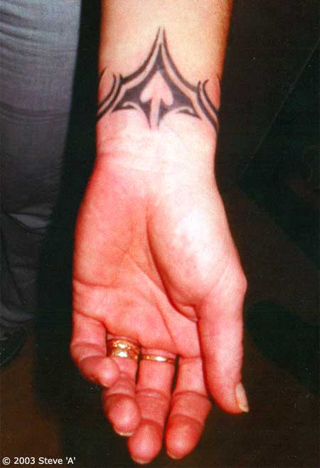 Dashing Tribal Innerwrist Tattoo