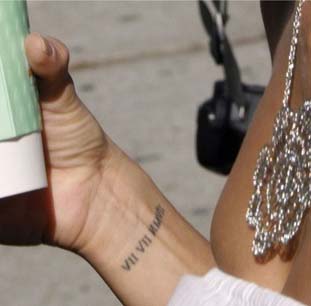 Eva Longoria Wrist Tattoo