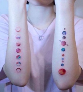Planets watercolor tattoo Planets watercolor tattoo
