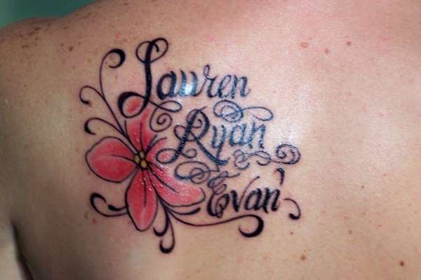 Beautiful Kids Name Tattoo Design for Moms