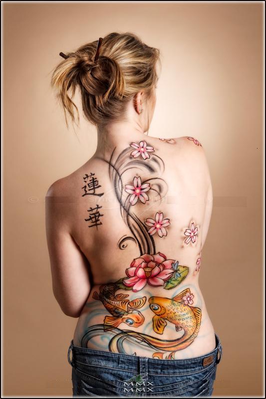 Tramp Stamp Tattoos Koi Fish Tattoo Color