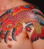 Japanese Fish Koi Tattoos for Shoulder