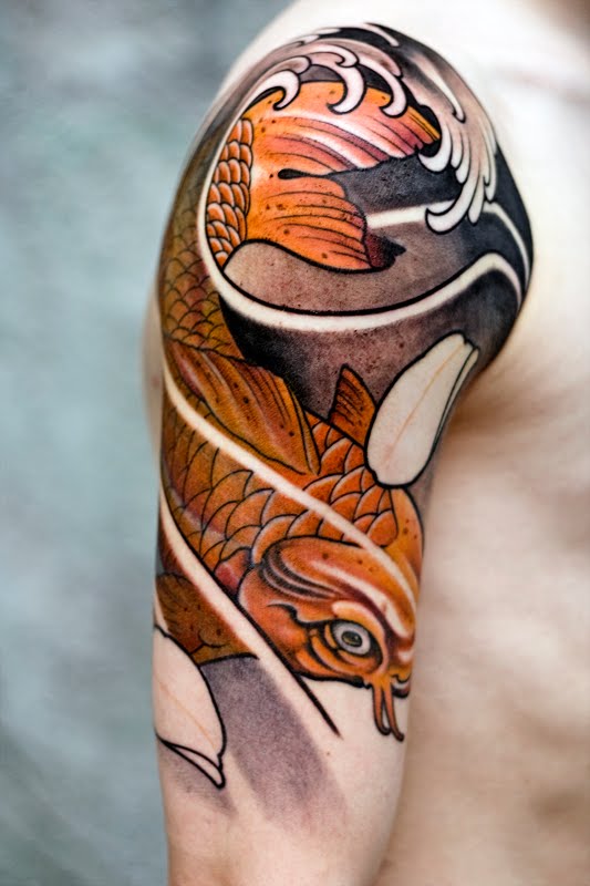 Koi Fish Tattoo Design on Arm for Men