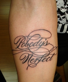 Italic Tattoos Lettering Design For Man