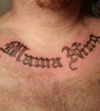 Simple Lettering Tattoo On Chest For Men