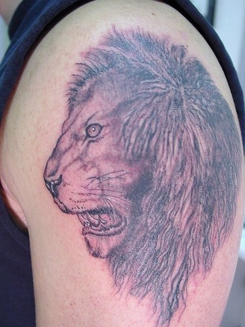 Large Lion Face Tattoo