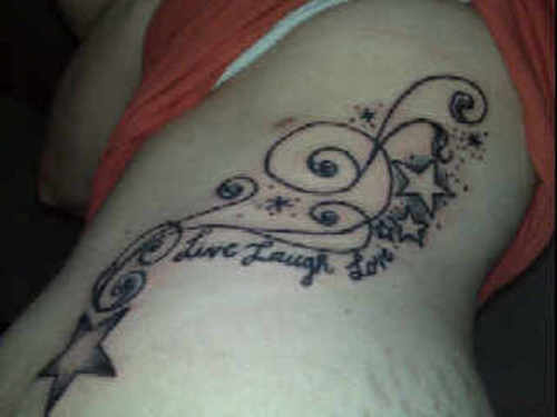 Live Laugh Love with Star Tattoo Design