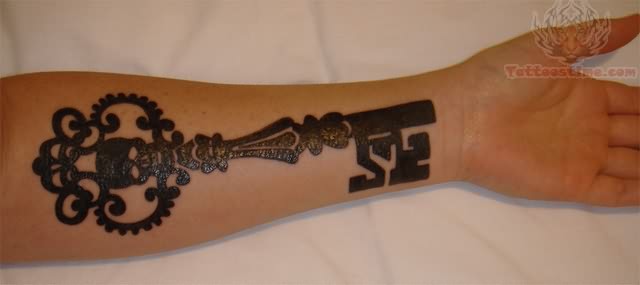 Skull Key for Arm Tattoo