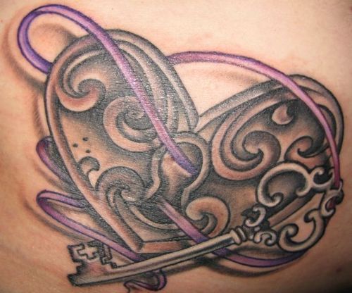 Tribalic Lock and Key Tattoo Design