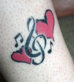 Clef Music Love Tattoo Design