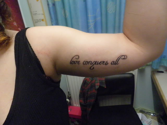 Simple Inner Arm Writing Tattoos