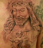 New Tattoo By Miguel Ochoa Of Lowrider Jesus Religious Chest Piece