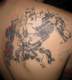 Optimus Prime Transformer Robot Back Tattoo - Tattoo Progress Pictures