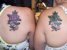 Matching Rose Beautiful Sisters Kanji Tattoo