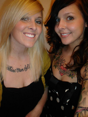 Sister Love Chest Tattoos