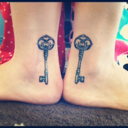 The Couple Key Of Me Ankle Tattoo