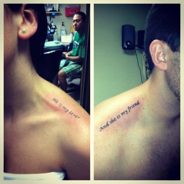 Stunning Matching Love Tattoos
