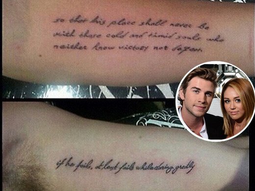 Miley Cyrus and Liam Hemsworth Get Matching Tattoos