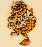 Flash Golden Dragon Tattoo Art