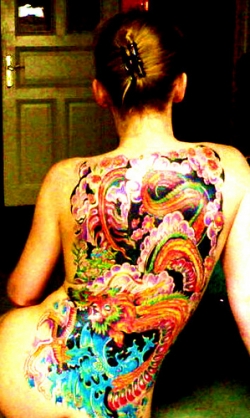 Full Women’s Back Japanese Dragon Tattoo Designs