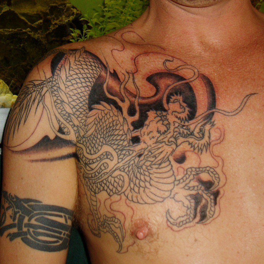 Right Chest Japanese Tattoo