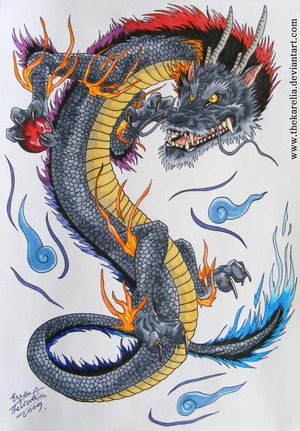 Impressive Dragon Tattoo Design Style