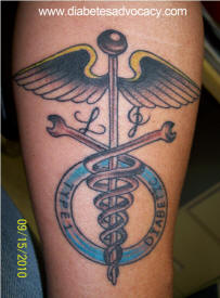 Simple Design Diabetic Medical Alert Tattoo