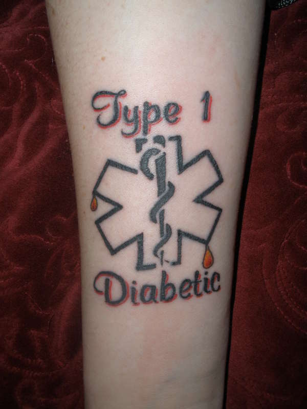 Simple Tattoo Medical Alert Type 1 Diabetic