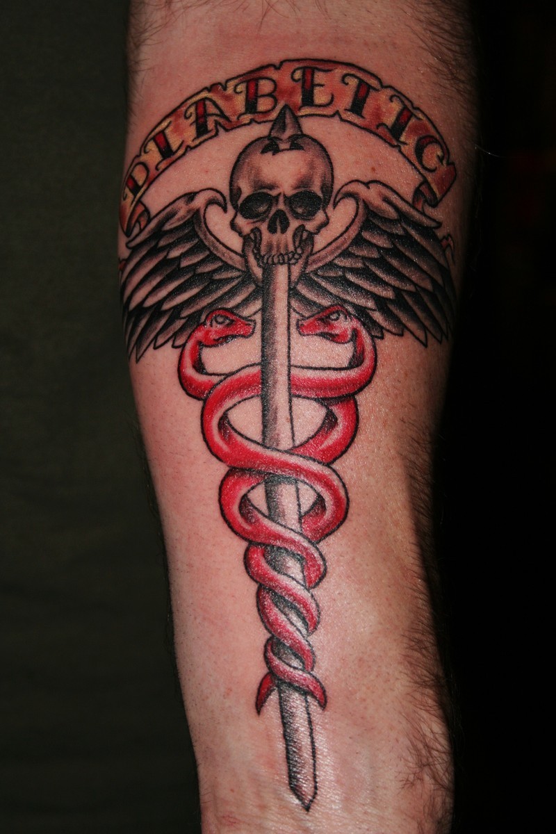 Skull Tattoo Medical Alert Tattoo On Body For Man