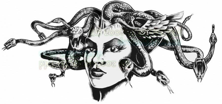 Fancy Medusa Tattoo Design by Jamie W