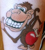 Funny Monkey Tattoos Design Example