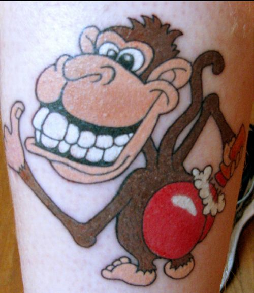 Funny Monkey Tattoos Design Example