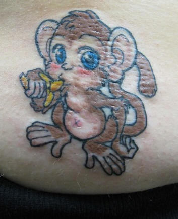 Lovely Baby Monkey Tattoo Example