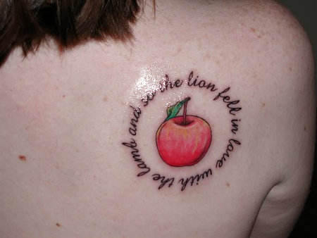 Apple Tattoo Design Idea for Women