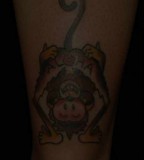 Traditional Monkey Tattoo On Ankle Tattoo Photo