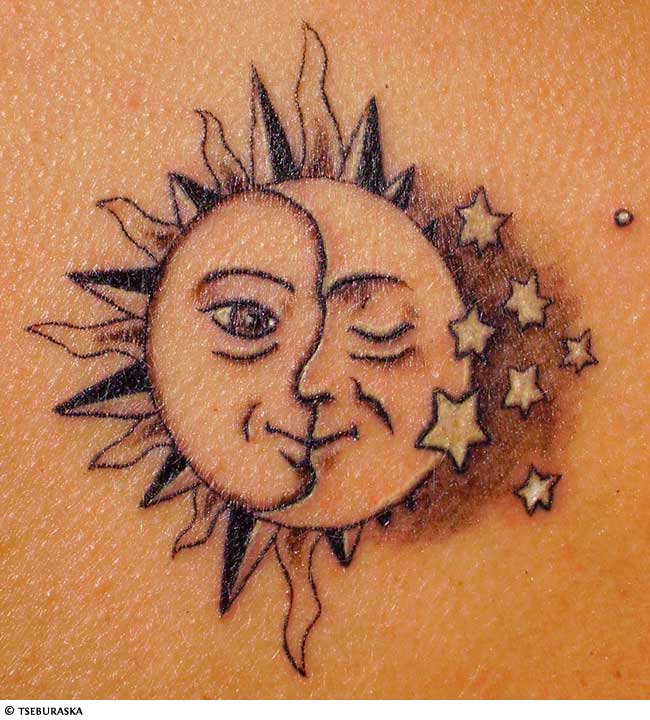 Remarkable Moon and Star Tattoos