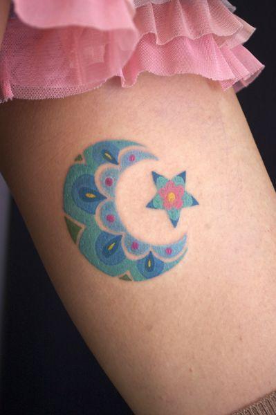 Turkish Moon And Star Tattoo Design Idea