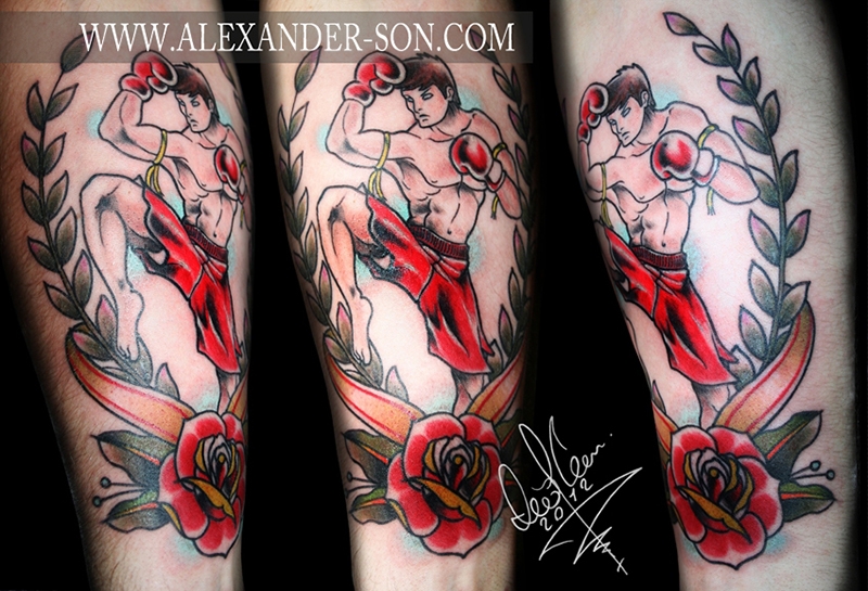 Amazing Muay Thai Themed Tattoo Design Picture