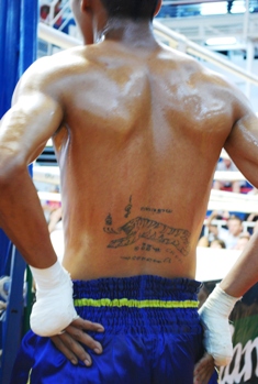 Cool Muay Thai Athlete Tattoo on Lower Back